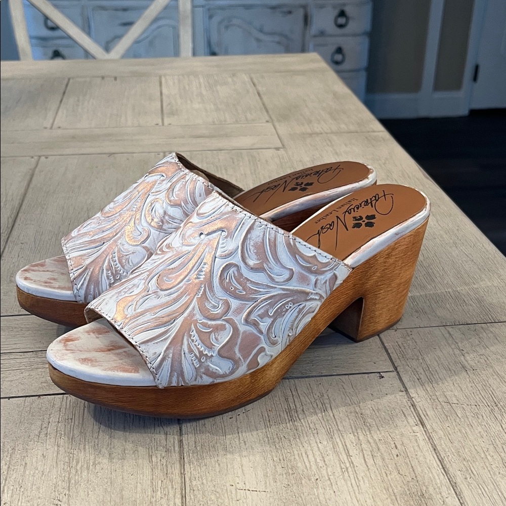 Patricia Nash Tooled Leather Mules